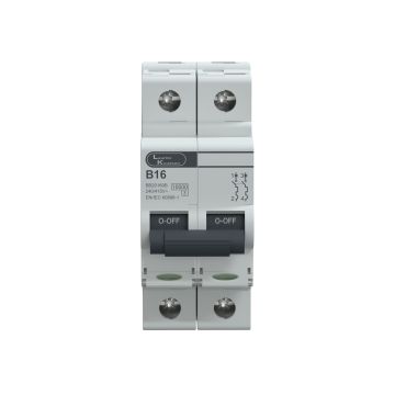 Lauritz Knudsen EXORA, MCB, 2 Pole, 240V AC, 10kA, B Curve, 16A