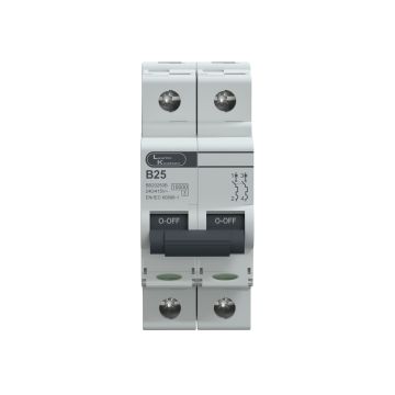 Lauritz Knudsen EXORA, MCB, 2 Pole, 240V AC, 10kA, B Curve, 25A