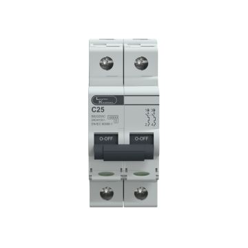 Lauritz Knudsen EXORA, MCB, 2 Pole, 240V AC, 10kA, C Curve, 25A