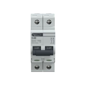 Lauritz Knudsen EXORA, MCB, 2 Pole, 240V AC, 10kA, C Curve, 40A