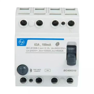 Tripper RCCB 63A FP 415V AC 100mA