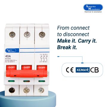 Lauritz Knudsen Isolator, 40A | 3 Pole | Higher Life | 415V AC | CE Marked