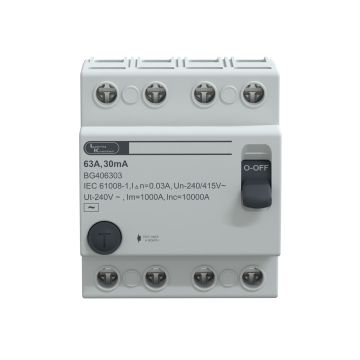 Lauritz Knudsen EXORA, RCCB, 4 Pole, 415V AC, 30mA, 63A