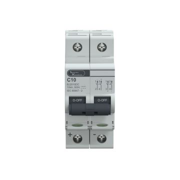 Lauritz Knudsen EXORA, MCB, 2 Pole, 500V DC, 10kA, C Curve, 10A