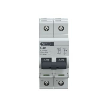 Lauritz Knudsen EXORA, MCB, 2 Pole, 500V DC, 10kA, C Curve, 40A