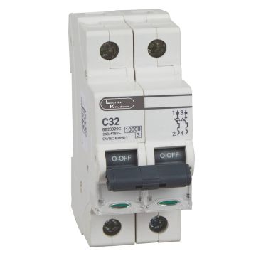 EXORA Combo MCBs - 32A DP 240V AC 10kA C Curve+32A DP 500V DC 10kA C Curve