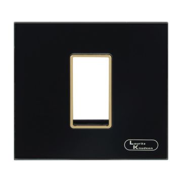 Lauritz Knudsen Entice Modular Switch Glass Plates | 1 Module | With Grid Frames | With Glass Finish (Onyx Black)