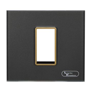 Lauritz Knudsen Entice Modular Switch Glass Plates | 1 Module | With Grid Frames | With Glass Finish (Classic Grey)