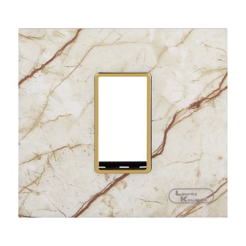 Lauritz Knudsen Entice Modular Switch Marble Plates | 1 Module | With Grid Frames | With Marble Finish (Mystic)