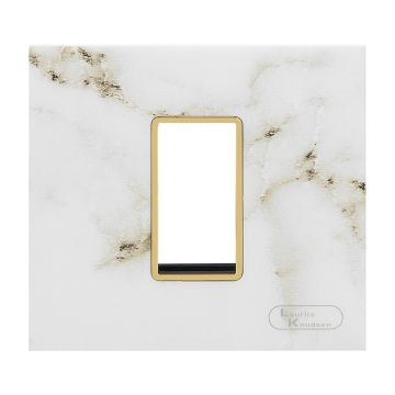 Lauritz Knudsen Entice Modular Switch Marble Plates | 1 Module | With Grid Frames | With Marble Finish (White)