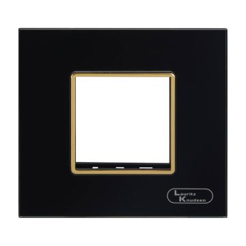 Lauritz Knudsen Entice Modular Switch Glass Plates | 2 Module | With Grid Frames | With Glass Finish (Onyx Black)