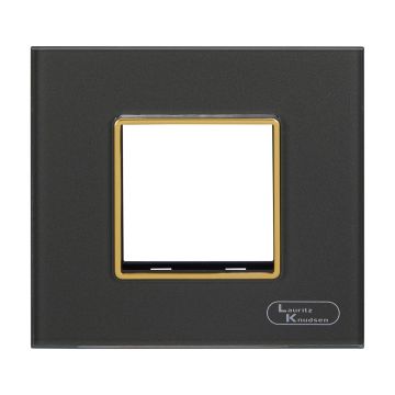 Lauritz Knudsen Entice Modular Switch Glass Plates | 2 Module | With Grid Frames | With Glass Finish (Classic Grey)