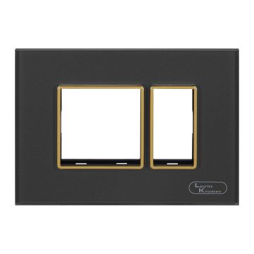 Lauritz Knudsen Entice Modular Switch Glass Plates | 3 Module | With Grid Frames | With Glass Finish (Classic Grey)