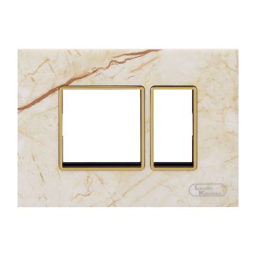 Lauritz Knudsen Entice Modular Switch Marble Plates | 3 Module | With Grid Frames | With Marble Finish (Mystic)