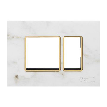 Lauritz Knudsen Entice Modular Switch Marble Plates | 3 Module | With Grid Frames | With Marble Finish (White)