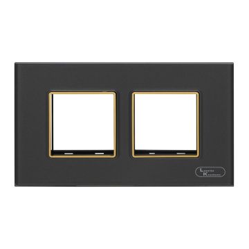 Lauritz Knudsen Entice Modular Switch Glass Plates | 4 Module | With Grid Frames | With Glass Finish (Classic Grey)