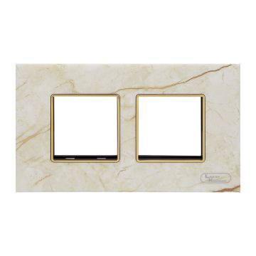 Lauritz Knudsen Entice Modular Switch Marble Plates | 4 Module | With Grid Frames | With Marble Finish (Mystic)