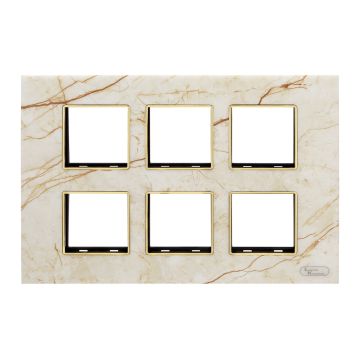 Lauritz Knudsen Entice Modular Switch Marble Plates | 12 Module | With Grid Frames | With Marble Finish (Mystic)