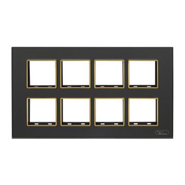 Lauritz Knudsen Entice Modular Switch Glass Plates | 16 Module | With Grid Frames | With Glass Finish (Classic Grey)