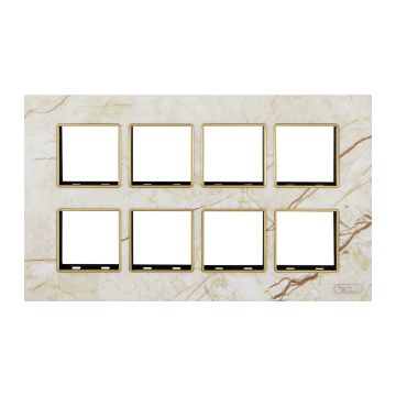 Lauritz Knudsen Entice Modular Switch Marble Plates | 16 Module | With Grid Frames | With Marble Finish (Mystic)
