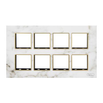 Lauritz Knudsen Entice Modular Switch Marble Plates | 16 Module | With Grid Frames | With Marble Finish (White)