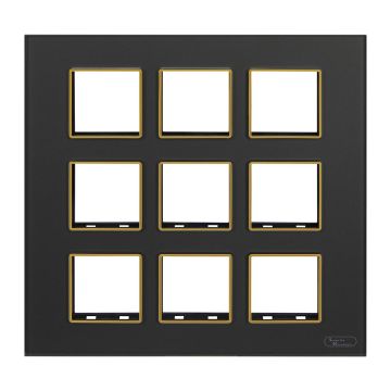 Lauritz Knudsen Entice Modular Switch Glass Plates | 18 Module | With Grid Frames | With Glass Finish (Classic Grey)
