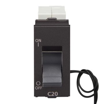 Lauritz Knudsen Englaze Mini MCB, 1 Pole, 3kA Breaking Capacity, 20A| MCB for Home & Office (Mountain Grey)