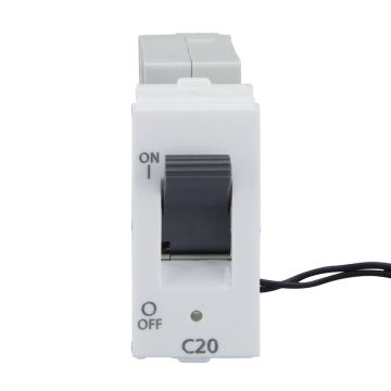 Lauritz Knudsen Englaze Mini MCB, 1 Pole, 3kA Breaking Capacity, 20A| MCB for Home & Office (Snow White)