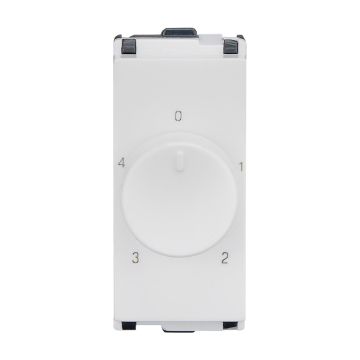 Lauritz Knudsen Englaze Fan Regulator 80 W | 4-Step | 1 Module | 360 Degree Rotation (Snow White)