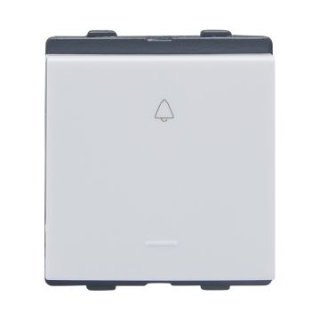 Lauritz Knudsen Englaze Bell Push, 10AX | 2 Module | Soft Feel | ISI Certified (Snow White)