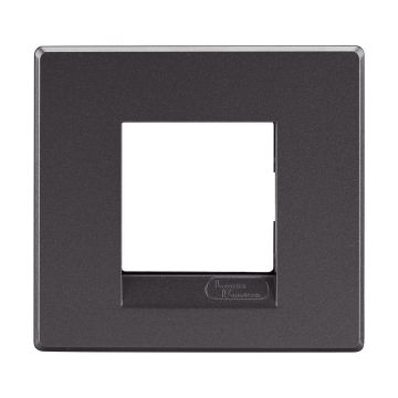 Lauritz Knudsen Englaze Modular Switch Cover Plates | 2 Module | With Grid Frames (Mountain Grey)