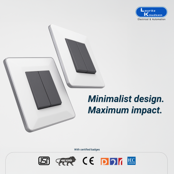 Lauritz Knudsen Englaze Modular Switch Glass Plates | 2 Module | Without Grid Frames | With Glass Finish (Silky Silver)