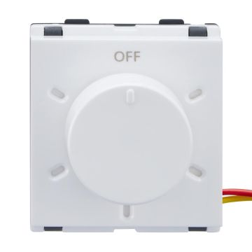 Lauritz Knudsen Englaze Fan Regulator 120 W | 5-Step | 2 Module | 360 Degree Rotation (Snow White)