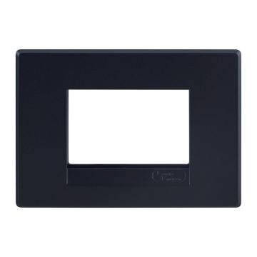 Lauritz Knudsen Englaze 3 Module Plate Sparkle Black