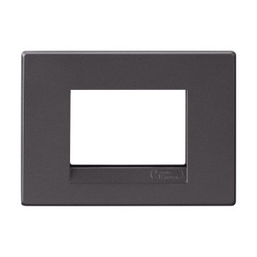 Lauritz Knudsen Englaze Modular Switch Cover Plates | 3 Module | With Grid Frames (Mountain Grey)