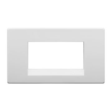 Lauritz Knudsen Englaze Cover Plates | 4 Module | With Grid Frames (Snow White)