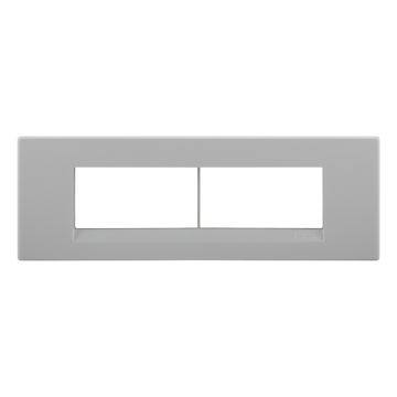 Lauritz Knudsen Englaze Cover Plates | 8 Module | With Grid Frames Horizontal (Snow White)