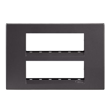 Lauritz Knudsen Englaze Modular Switch Cover Plates | 12 Module | With Grid Frames (Mountain Grey)