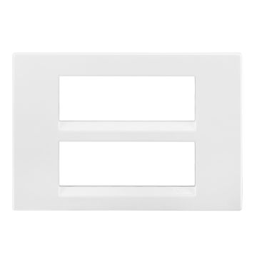 Lauritz Knudsen Englaze Cover Plates | 12 Module | With Grid Frames (Snow White)