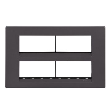 Lauritz Knudsen Englaze Modular Switch Cover Plates | 16 Module | With Grid Frames (Mountain Grey)