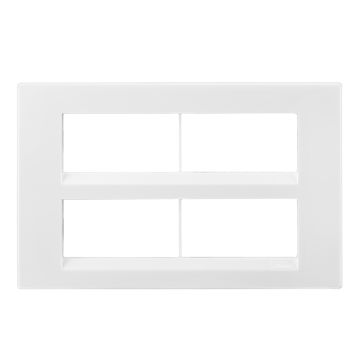 Lauritz Knudsen Englaze Cover Plates | 16 Module | With Grid Frames (Snow White)