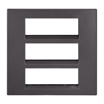 Lauritz Knudsen Englaze Modular Switch Cover Plates | 18 Module | With Grid Frames (Mountain Grey)