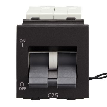 Lauritz Knudsen Englaze Mini MCB, 2 Pole, 3kA Breaking Capacity, 25A| MCB for Home & Office (Mountain Grey)