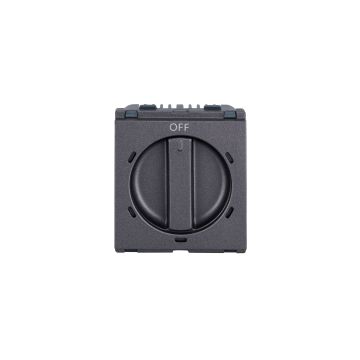 Lauritz Knudsen englaze Fan Regulator 120 W | 5-Step | 2 Module | Flat Type | 360 Degree Rotation | ISI Certified (Mountain Grey)