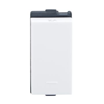 Lauritz Knudsen Englaze Bell Push, 10AX | 1 Way | Soft Feel | 1 Module | ISI Certified (Snow White)