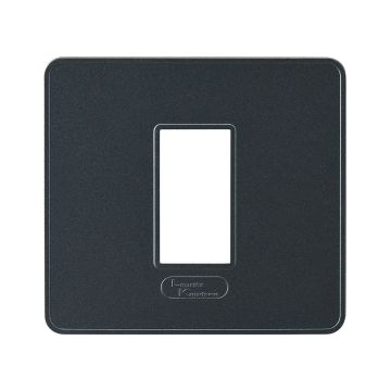 Lauritz Knudsen enGem Cover Plates | 1 Module | with Grid Frames | Clean & elegant finish | Stone Grey Color