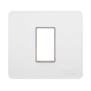 Lauritz Knudsen enGem Cover Plates | 1 Module | with Chrome Bezel Finish | Premium Look | Clean & elegant finish | White Color