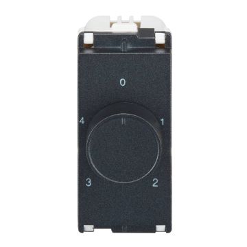 Lauritz Knudsen enGem Fan Regulator 80 W | 4-Step | 1 Module | 360 Degree Rotation | Smooth & accurate speed control | Stone Grey Color