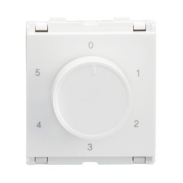 Lauritz Knudsen enGem Fan Regulator 120 W | 5-Step | 2 Module | 360 Degree Rotation | ISI Certified | Smooth & accurate speed control | White Color