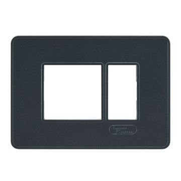 Lauritz Knudsen enGem Cover Plates | 3 Module | with Grid Frames | Clean & elegant finish | Stone Grey Color